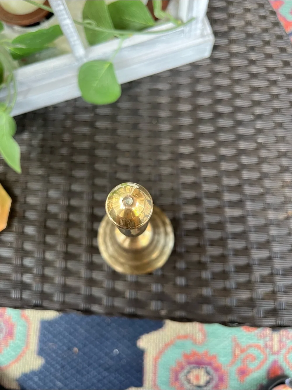 Polished Brass Hand Bell in Gold Tone - Classic Table Accent